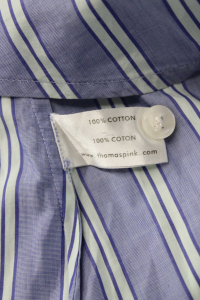 Thomas Pink Womens Striped Cotton Button Up Collared Long Sleeve Shirt Size 8