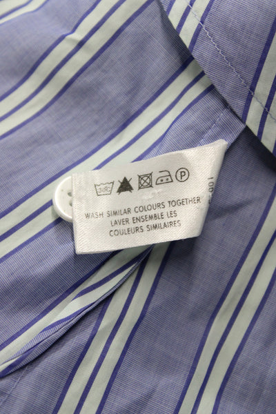 Thomas Pink Womens Striped Cotton Button Up Collared Long Sleeve Shirt Size 8