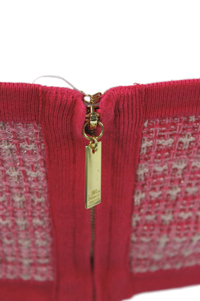 Elisabetta Franchi Women Camisole Pink Checked Sweetheart Spaghetti Size 40