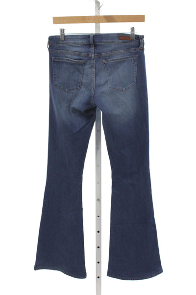 Articles of Society Womens Flared Jeans Blue Button Mid Rise Cotton Size 27