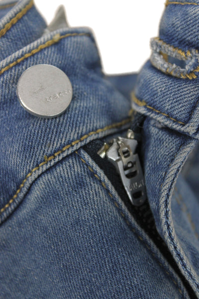 Tractr Women Flared Jeans Blue Cotton High Rise Button 29 Inseam Size 28