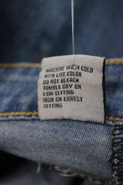 Tractr Women Flared Jeans Blue Cotton High Rise Button 29 Inseam Size 28