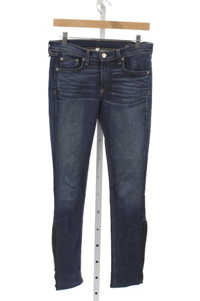 Rag & Bone Womens Skinny Blue Jeans Mid Rise 27 Inseam Size 29