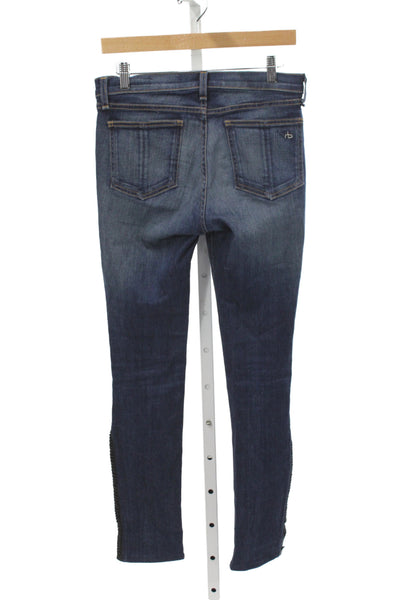 Rag & Bone Womens Skinny Blue Jeans Mid Rise 27 Inseam Size 29