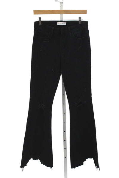Flying Monkey Women Black Flared Jeans High Rise Button Size 26