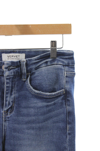 Vervet Womens Flared Jeans High Rise Blue Cotton Inseam 28 Size 26