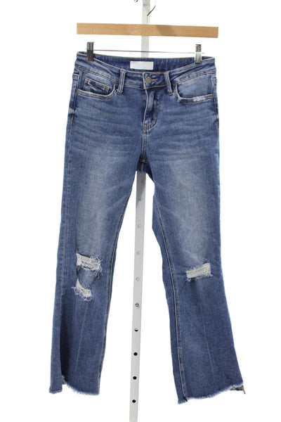 Vervet Womens Cropped Blue Jeans Mid Rise 25 Inseam Size 26