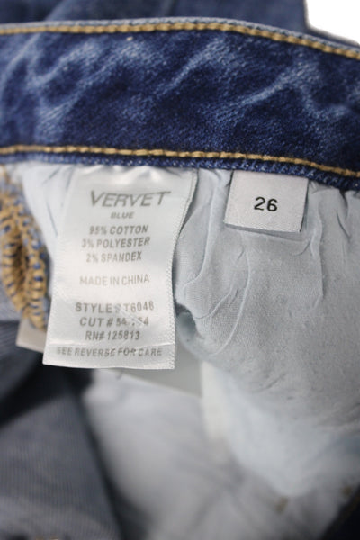 Vervet Womens Cropped Blue Jeans Mid Rise 25 Inseam Size 26