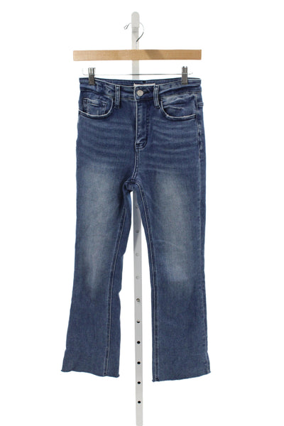 Vervet Womens Cropped High Rise Blue Cotton Jeans Size 25
