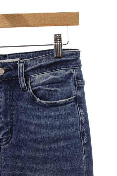 Vervet Womens Cropped High Rise Blue Cotton Jeans Size 25