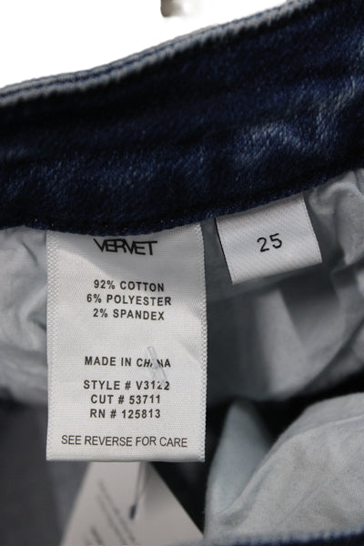 Vervet Womens Cropped High Rise Blue Cotton Jeans Size 25