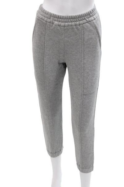 Brunello Cucinelli Womens Glitter Print Elastic Jogger Sweatpants Silver Size 10
