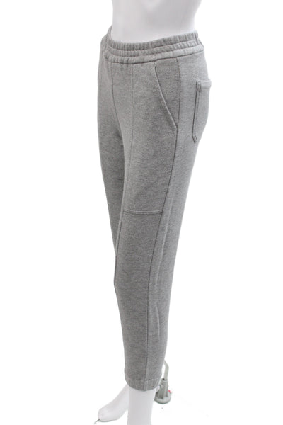 Brunello Cucinelli Womens Glitter Print Elastic Jogger Sweatpants Silver Size 10