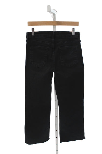 Just Black Denim Womens Black Cropped High Rise Jeans Size 29