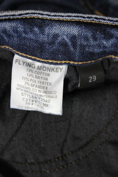 Flying Monkey Women Skinny Blue Jeans Cotton Mid Rise Inseam 27 Size 29