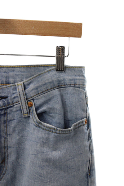 Levis Mens Slim Blue Jeans Button Cotton Casual Solid Size 32