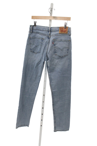 Levis Mens Slim Blue Jeans Button Cotton Casual Solid Size 32