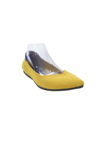 Rothys Womens The Point Knit Slip-On Casual Flats Yellow Size 8