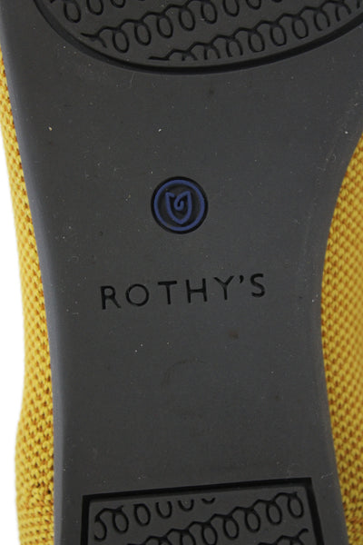 Rothys Womens The Point Knit Slip-On Casual Flats Yellow Size 8