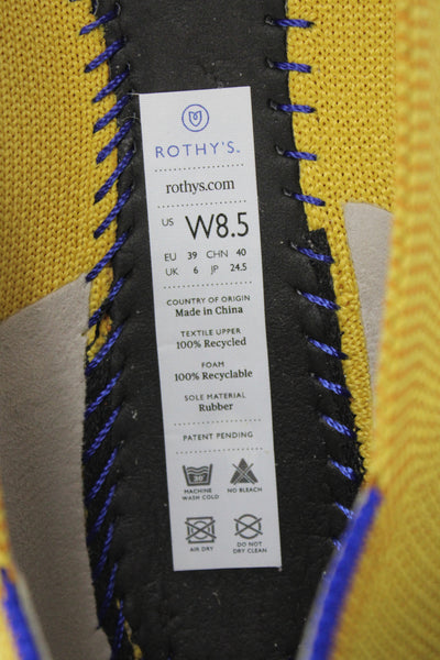Rothys Womens The Point Knit Slip-On Casual Flats Yellow Size 8