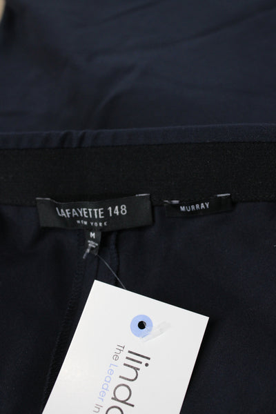 Lafayette 148 New York Women Ankle Pants Blue Cotton Size M