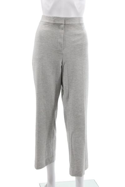 Theory Womens Cropped Gray Herringbone Pants Zip Closure Size 12