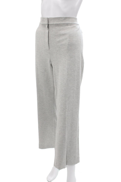 Theory Womens Cropped Gray Herringbone Pants Zip Closure Size 12