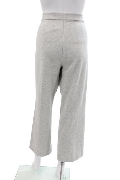 Theory Womens Cropped Gray Herringbone Pants Zip Closure Size 12