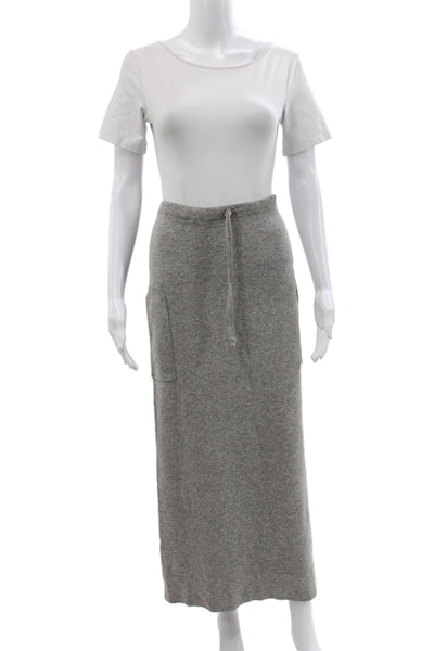 Easel Womens Maxi Skirt Gray Drawstring Long Size M