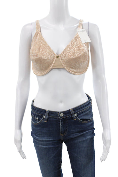 Le Mystère Womens Lace Detail Full Coverage Smoother Bra Beige Size 36DDD