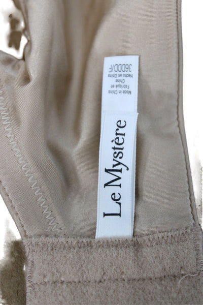 Le Mystère Womens Lace Detail Full Coverage Smoother Bra Beige Size 36DDD