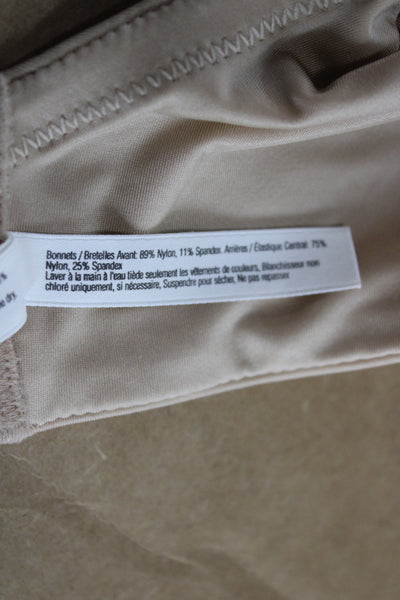 Le Mystère Womens Lace Detail Full Coverage Smoother Bra Beige Size 36DDD