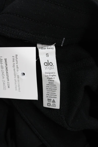 Alo Yoga Women Jogger Pants Black Drawstring Modal Blend Size S