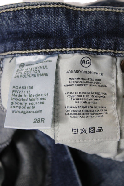 AG Adriano Goldschmied Women Straight Blue High Rise Jeans Size 28
