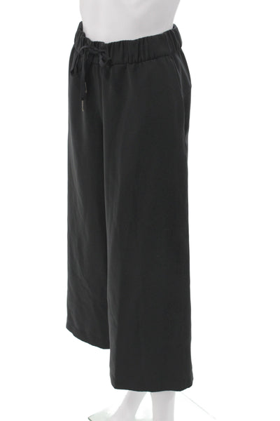 Lululemon Womens Cropped Black Polyester Drawstring Pants Size 10