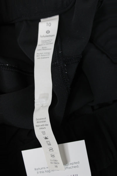 Lululemon Womens Cropped Black Polyester Drawstring Pants Size 10