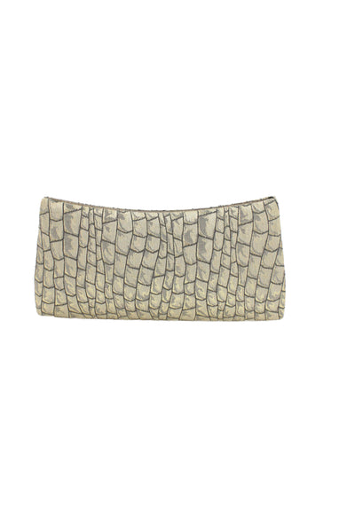 Jim Thompson Womens Printed Button Closure Clutch Handbag Gold Black