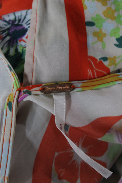 Free People Women Camisole Multicolor Floral V-Neck Sleeveless Size M