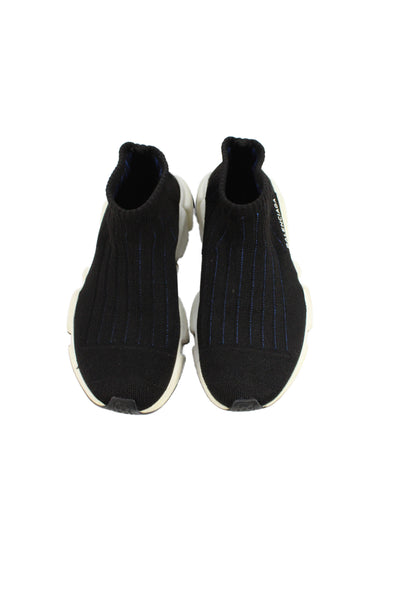 Balenciaga Womens Knitted Speed Cloth Low Trainers Sneakers Black Size EUR 37
