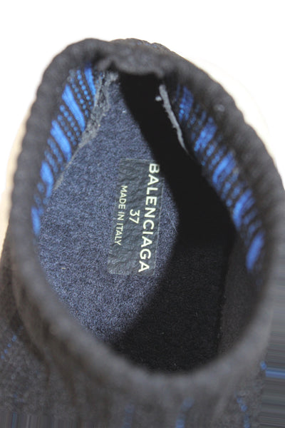 Balenciaga Womens Knitted Speed Cloth Low Trainers Sneakers Black Size EUR 37