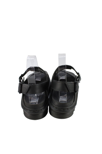 Dr. Martens Womens Leather Buckled Strappy Platform Sandals Black Size 6