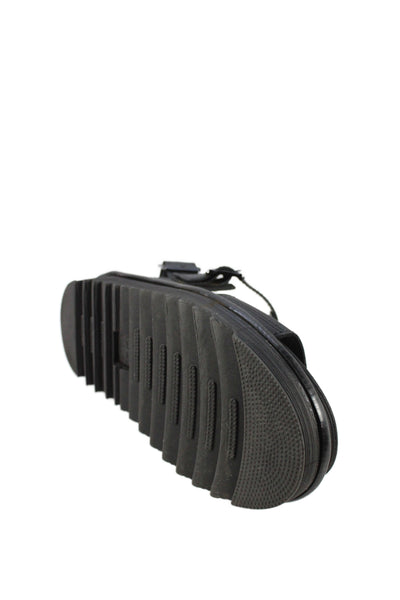 Dr. Martens Womens Leather Buckled Strappy Platform Sandals Black Size 6