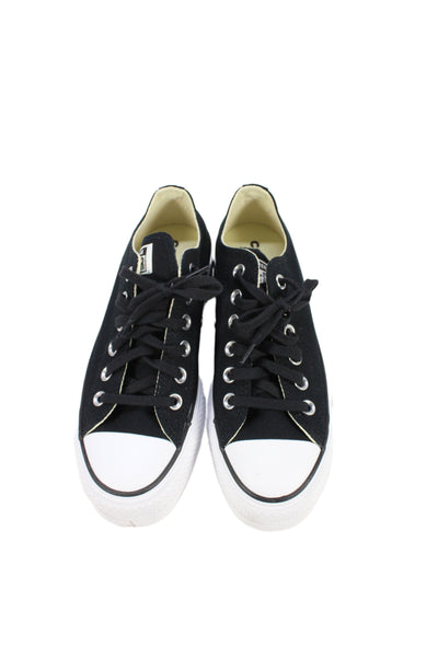 Converse Womens Round Toe Lace-Up Platform Low Top Sneakers Black Size 6.5