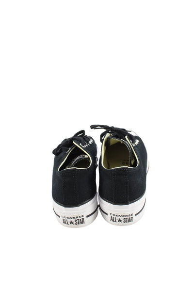 Converse Womens Round Toe Lace-Up Platform Low Top Sneakers Black Size 6.5