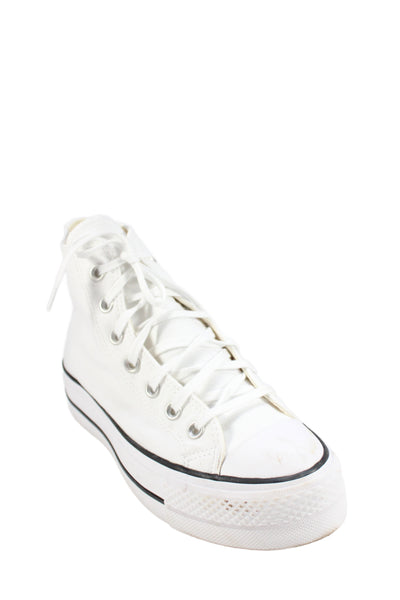 Converse Womens Lace-Up Tied High Top Platform Sneakers White Size 6.5
