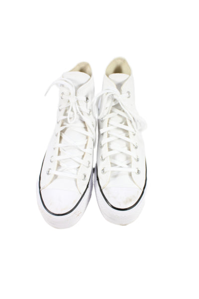 Converse Womens Lace-Up Tied High Top Platform Sneakers White Size 6.5