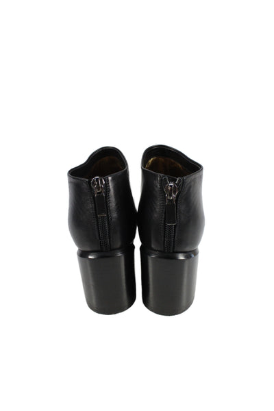 Walter Steiger Womens Pointed Toe Side Zipped Block Heel Booties Black Size 36