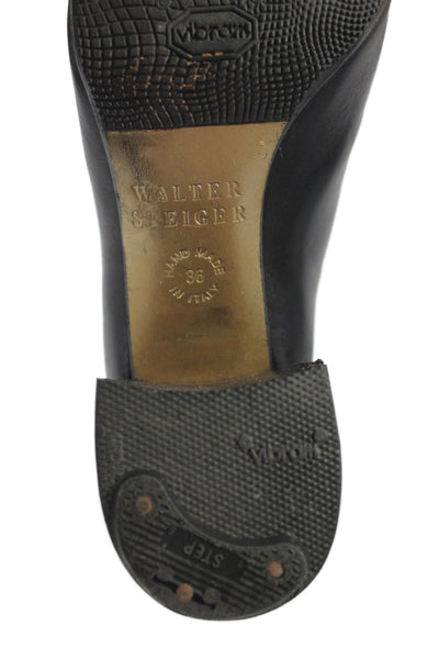 Walter Steiger Womens Pointed Toe Side Zipped Block Heel Booties Black Size 36