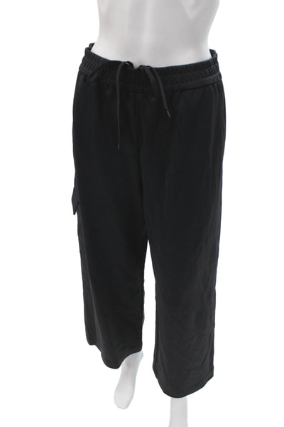 Tibi Women Cargo Pants Black Cotton Drawstring Size XS
