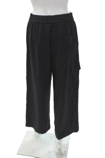 Tibi Women Cargo Pants Black Cotton Drawstring Size XS